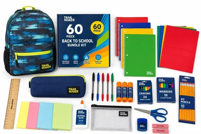 Trail maker 60-piece back to school bundle kit