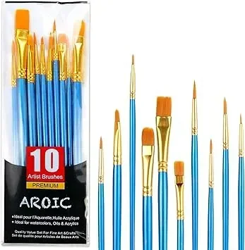 Watercolor brushes and paints